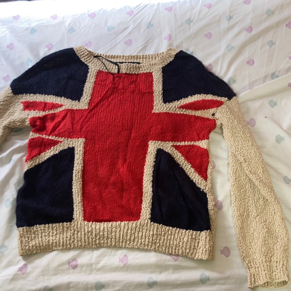 Forever 21 Union Jack Sweater in Red, Navy, and Cream